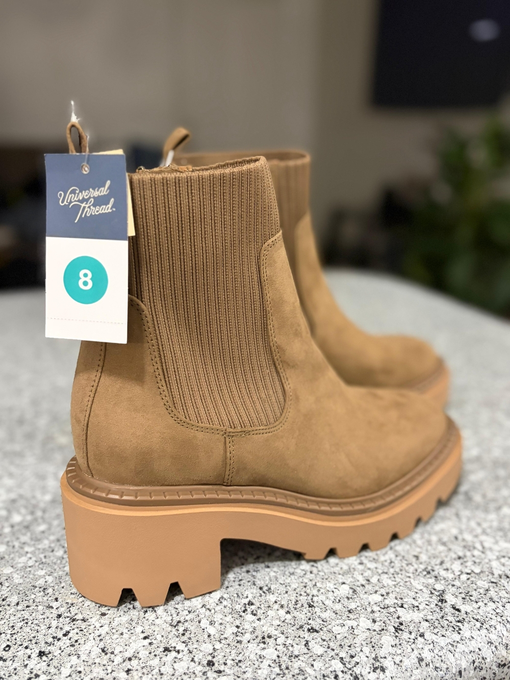 Universal Thread Cognac Chelsea Lug Ankle Boots